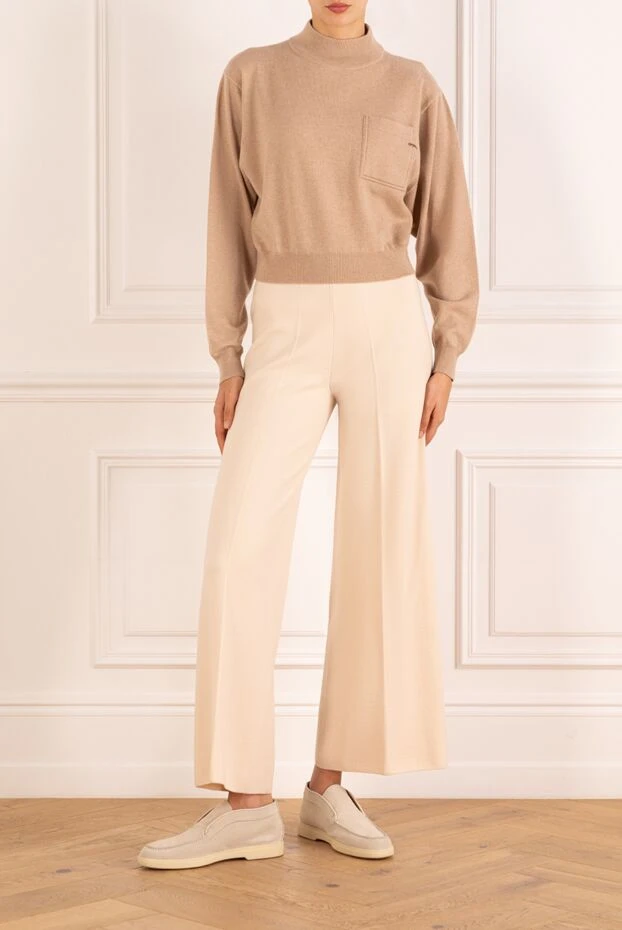 Brunello Cucinelli women's beige cashmere knitted jumper 181190 - photo 2