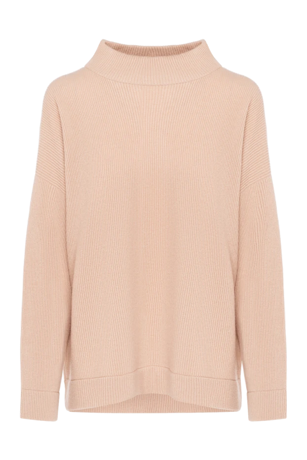 Women's pink ribbed cashmere jumper - photo 1