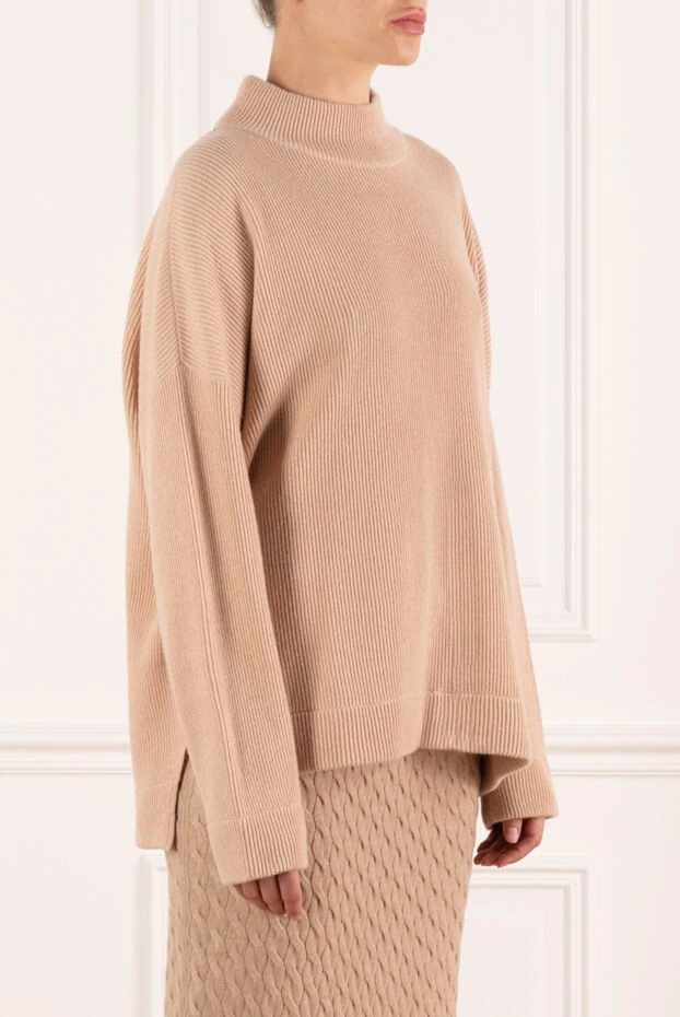 Brunello Cucinelli women's pink ribbed cashmere jumper 181200 - photo 3