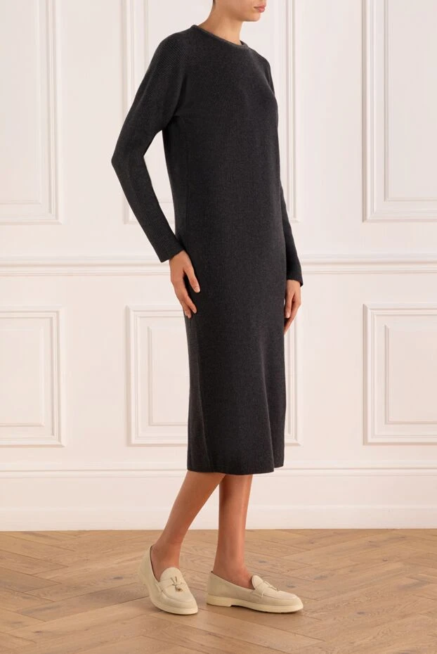 Brunello Cucinelli gray knitted cashmere dress 181208 - photo 3