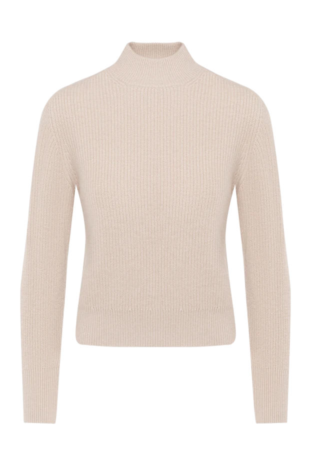 Әйелдерге арналған бежевый кашемирден жасалған қырлы қысқа секіргіш - фото 1