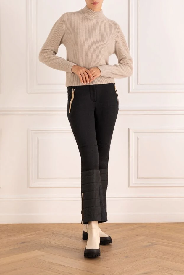 Brunello Cucinelli women's beige cashmere ribbed cropped jumper 181215 - photo 2