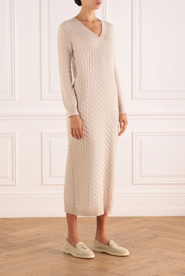 Brunello Cucinelli knitted beige midi dress 181216 - photo 3
