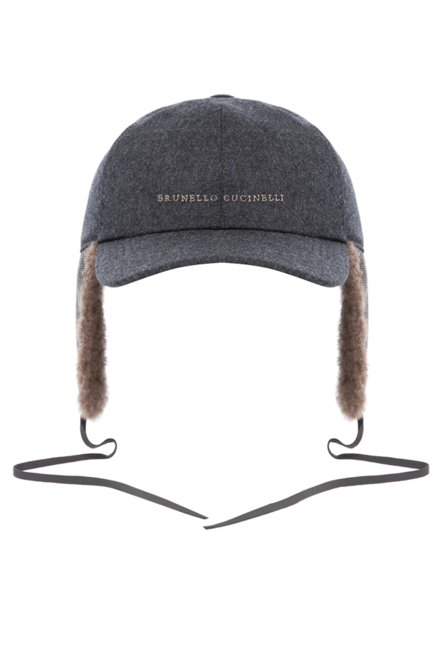 Әйелдерге арналған сұр жүннен жасалған құлақтары бар қалпақ - фото 1