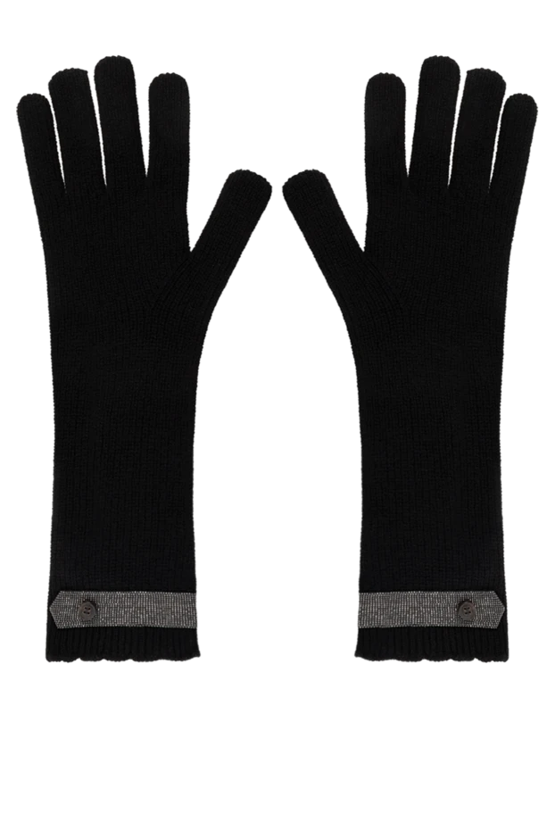 Перчатки длинные женские черные из кашемира - фото 1