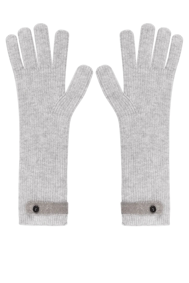 Перчатки длинные женские серые из кашемира - фото 1