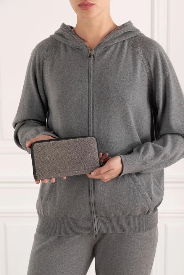 Brunello Cucinelli women's gray wallet with a zipper 181227 - photo 2