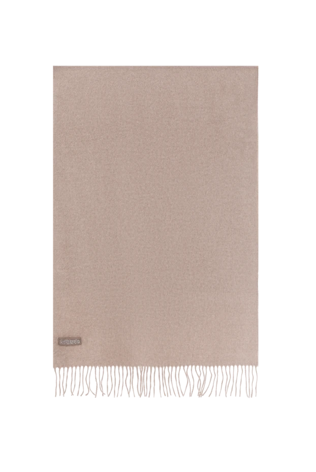 Шарф женский с бахромой из шелка коричневый - фото 1