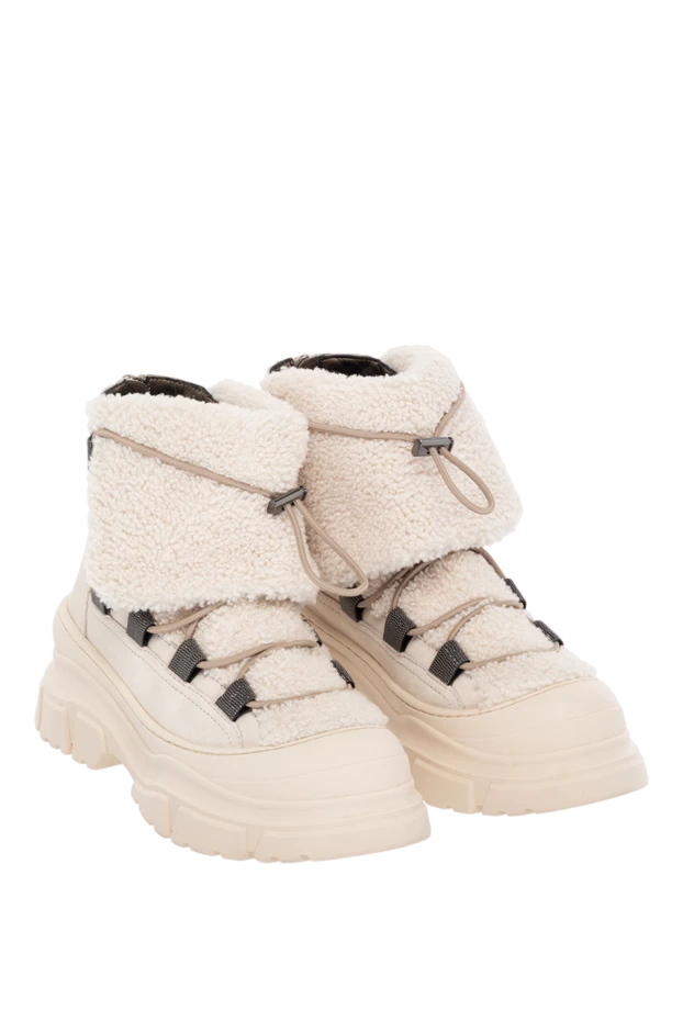 Brunello Cucinelli women's boots on fur beige nubuck 181230 - photo 3