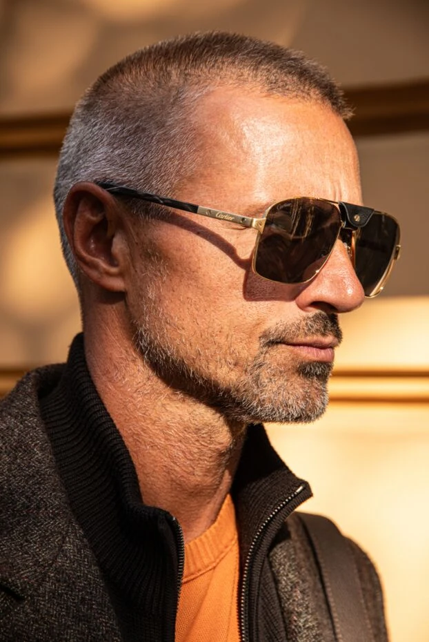 Солнцезащитные мужские очки Santos из титана желтые - фото 2