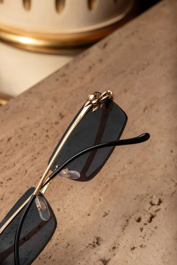 Cartier безоправные солнцезащитные очки мужские золотые из титана 181244 - фото 2