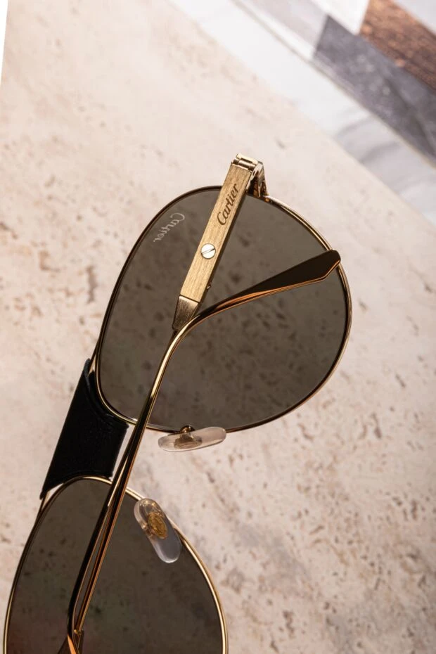 Aviators in gold frames with black temples and tinted lenses
 - photo 2