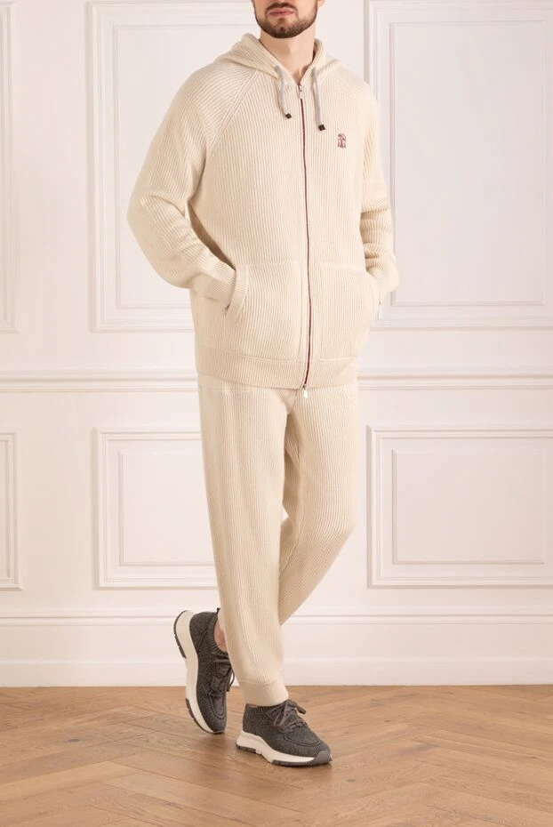 Brunello Cucinelli костюм прогулочный мужской бежевый с капюшоном с капюшоном. 181263 - фото 2