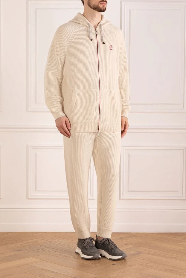 Brunello Cucinelli костюм прогулочный мужской бежевый с капюшоном с капюшоном. 181263 - фото 3