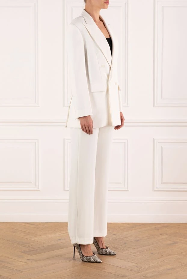 P.A.R.O.S.H. костюм с брюками женский белый двубортный  181269 - фото 3