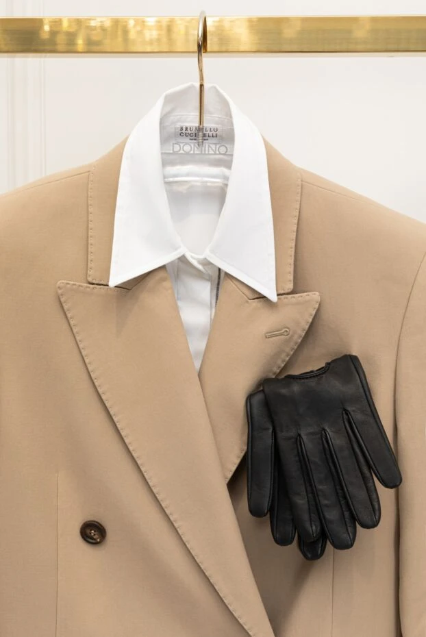 Brunello Cucinelli women's double-breasted beige suit with trousers 181277 - photo 3