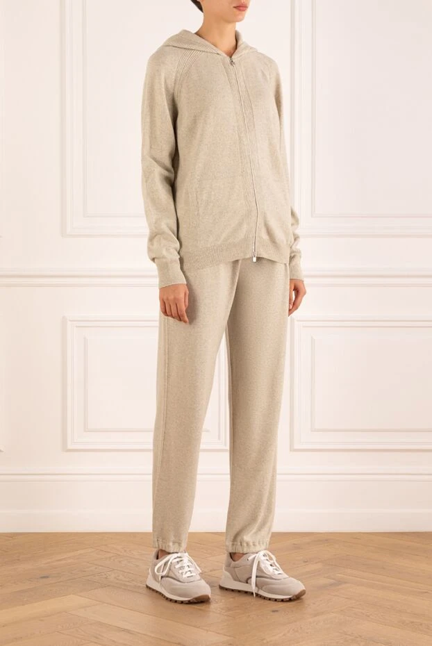 Loro Piana әйелдерге арналған сұр қырлы кашемирден жасалған жүру костюмі 181282 - фото 3