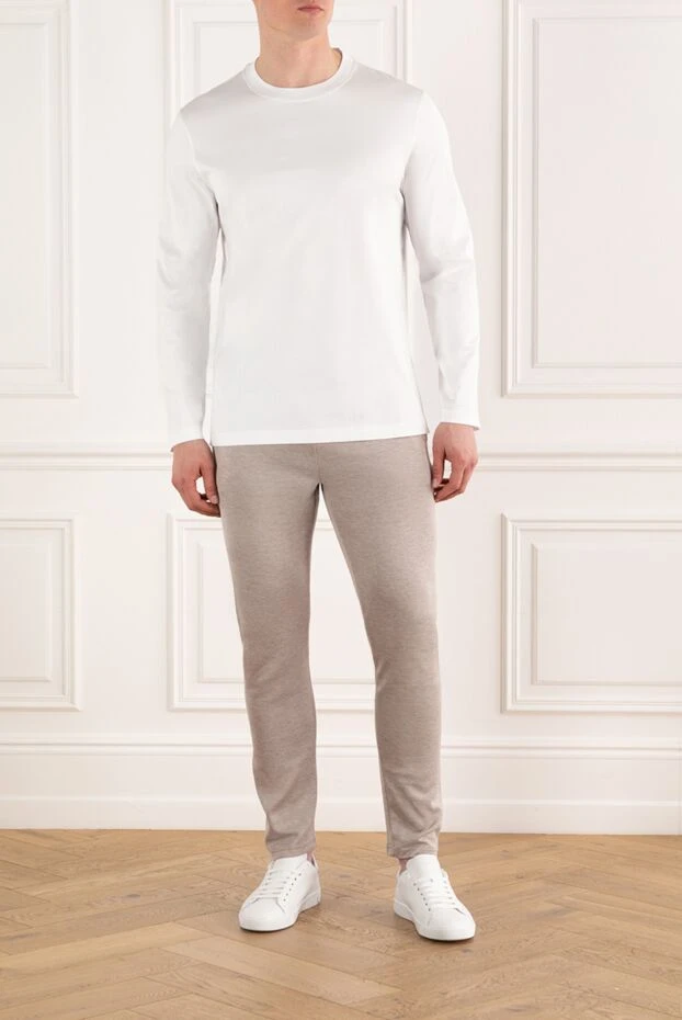 Brunello Cucinelli cotton jersey crewneck sweatshirt white men's 183850 - photo 2