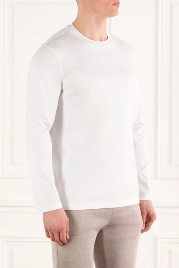 Brunello Cucinelli cotton jersey crewneck sweatshirt white men's 183850 - photo 3