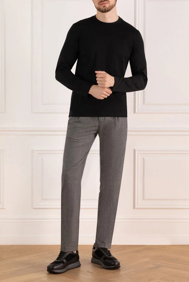 Brunello Cucinelli men's black cotton sweatshirt 183851 - photo 2