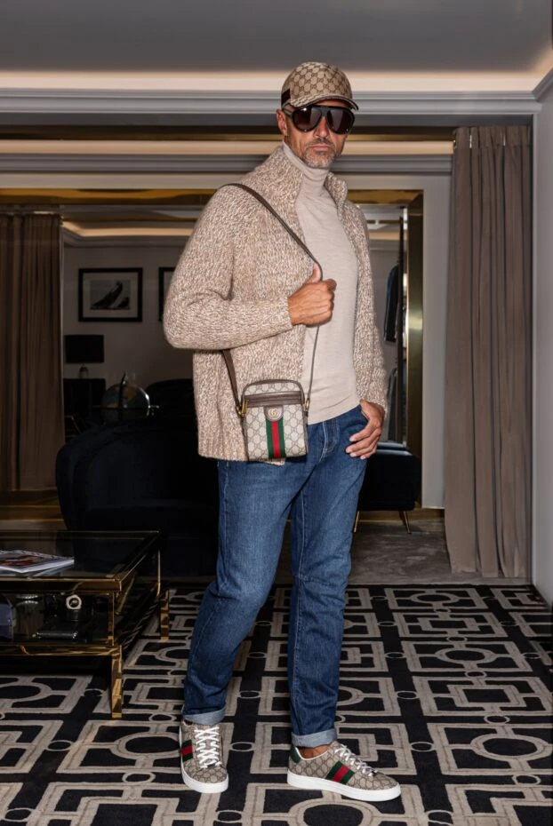 Ерлерге арналған кардиган жылы бежевый - фото 2