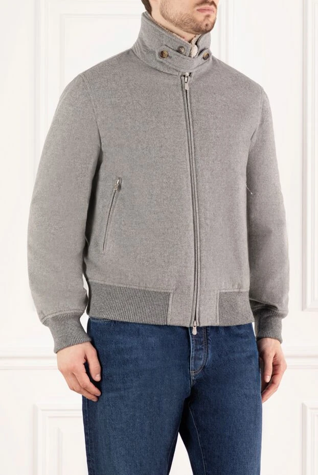 Brunello Cucinelli бомбер из кашемировой ворсовой ткани с отстегивающейся вставкой 183859 - фото 3