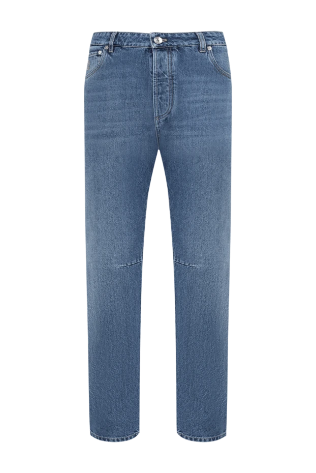 Brunello Cucinelli мужские джинсы stonewash со складками на коленях синие 183871 - фото 1