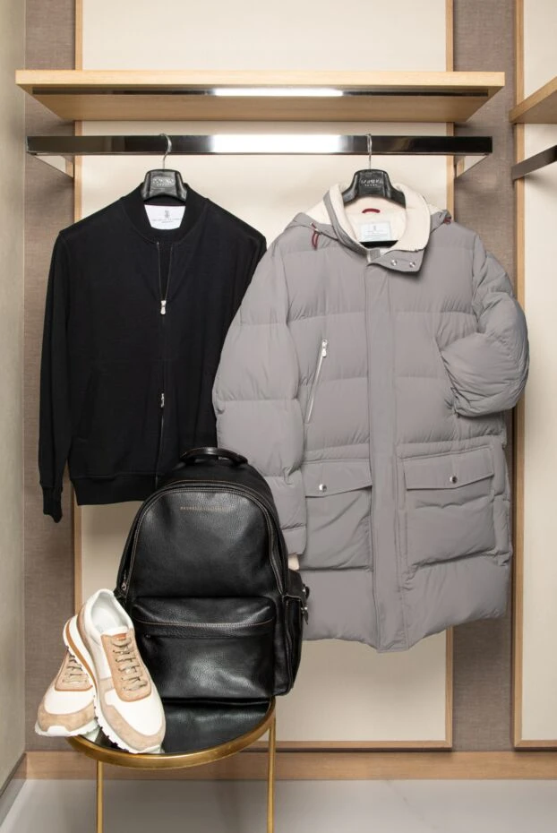 Brunello Cucinelli white leather and suede men's sneakers. 183878 - photo 2