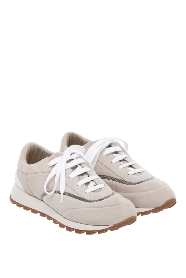 Brunello Cucinelli кроссовки женские серые замшевые 183883 - фото 3