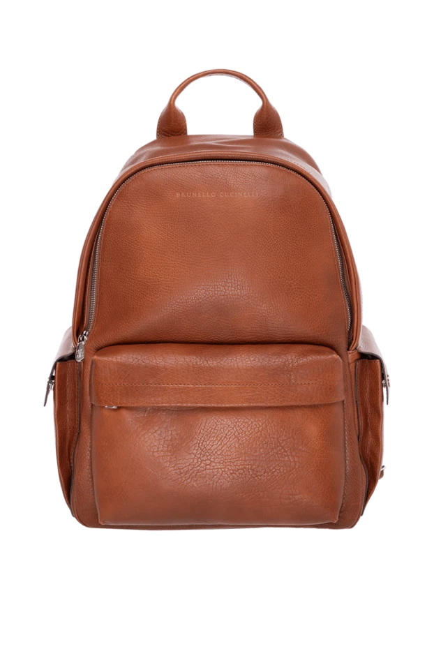 Логотипі бар ерлердің қоңыр былғары рюкзактары - фото 1