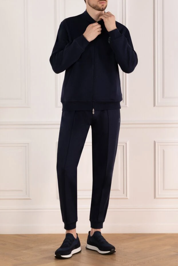 Brunello Cucinelli синий прогулочный костюм мужской с логотипом 183888 - фото 2