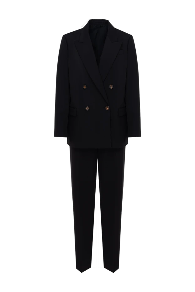 Classic women's double-breasted suit black - photo 1