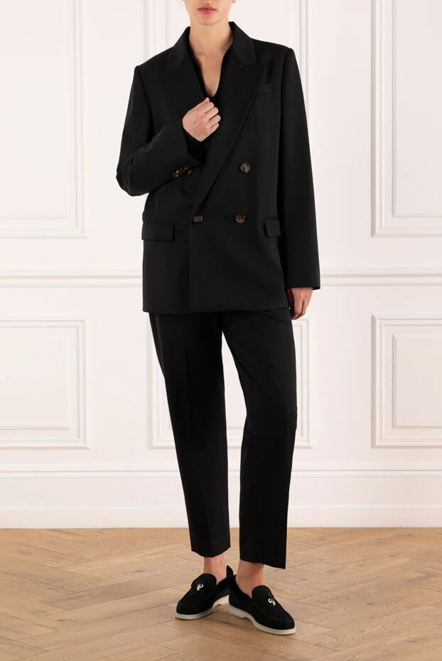 Brunello Cucinelli classic women's double-breasted suit black 184595 - photo 2
