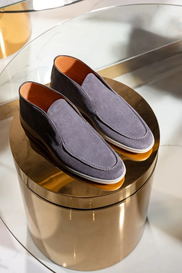 Cesare di Napoli ерлерге арналған сұр нубуктан жасалған лоферлер 184641 - фото 3