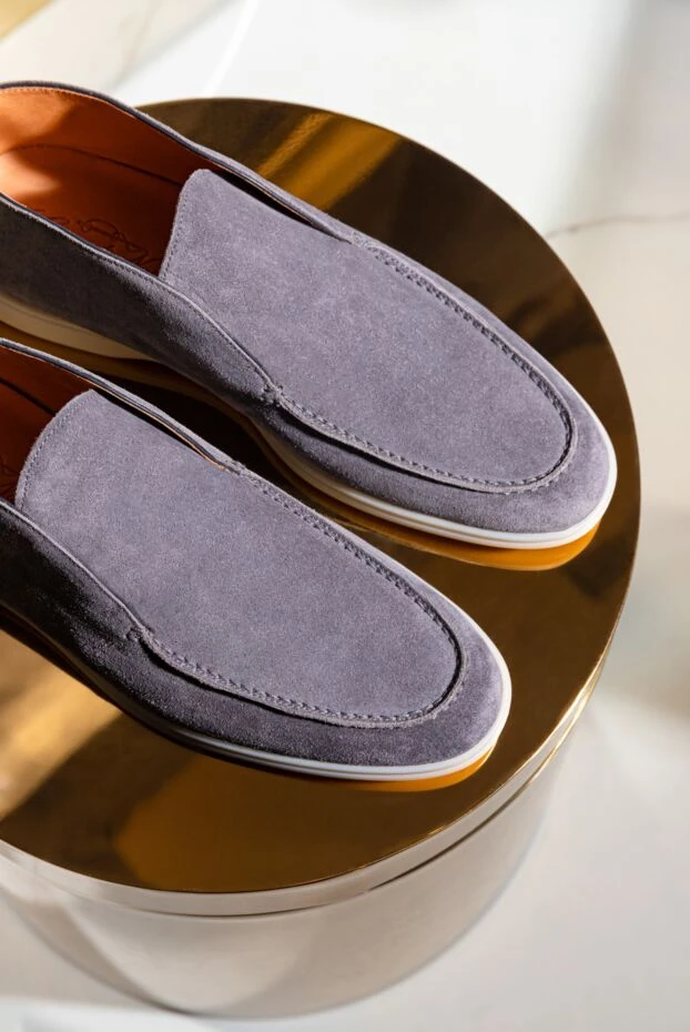 Cesare di Napoli ерлерге арналған сұр нубуктан жасалған лоферлер 184641 - фото 2