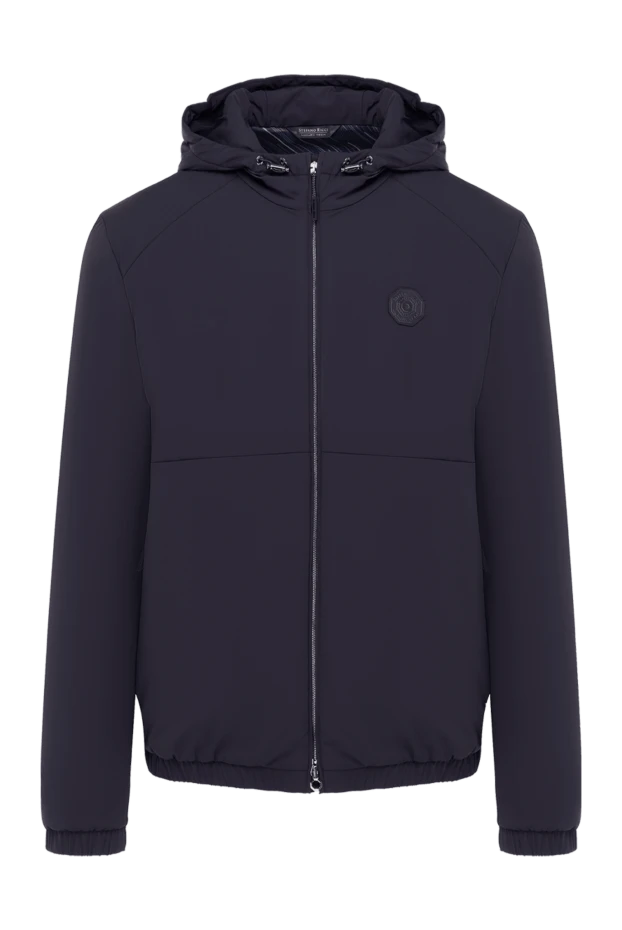 Men's blue jacket with a hood - photo 1