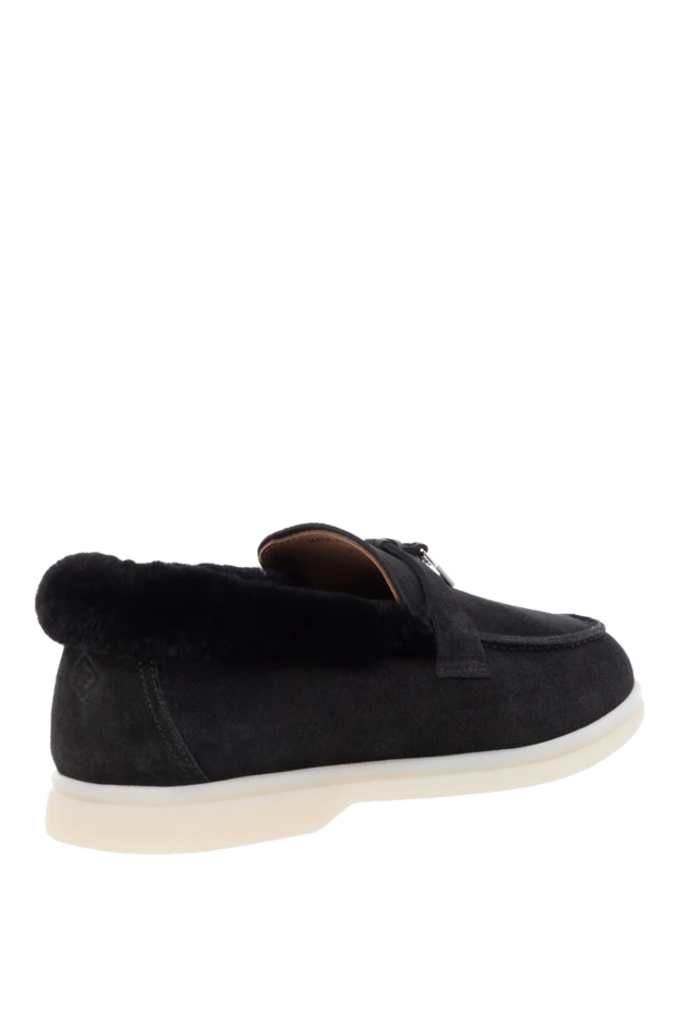 Fleur de Paris қара күдері әйелдерге арналған түкті және сәндік бөлшектері бар лоферлері
 184689 - фото 3