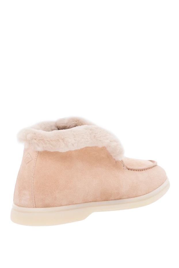 Fleur de Paris ішінде үлпілдек түкті бежевый барқыт күдері бар лоферлер 184692 - фото 3