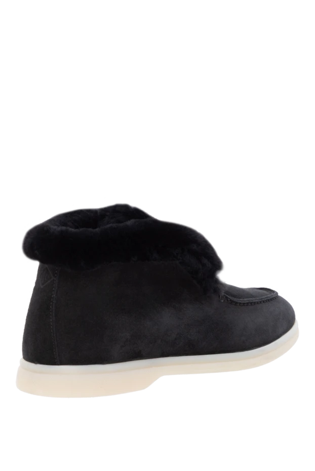 Fleur de Paris ішкі үлбірі бар барқыт қара күдеріден жасалған ыңғайлы лоферлер
 184693 - фото 3