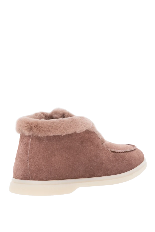 Fleur de Paris күдеріден жасалған жоғары әйелдер лоферлері қоңыр түсті түктері бар 184694 - фото 3