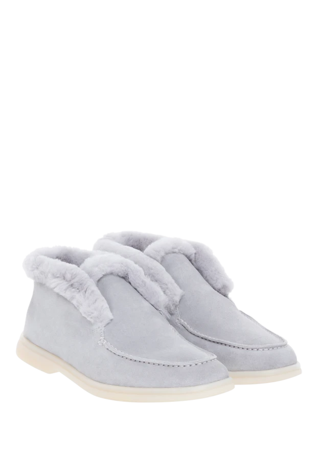 Fleur de Paris ішкі үлбірлі және ұқыпты тігілген барқыт күдері макастар, сұр
 184696 - фото 3