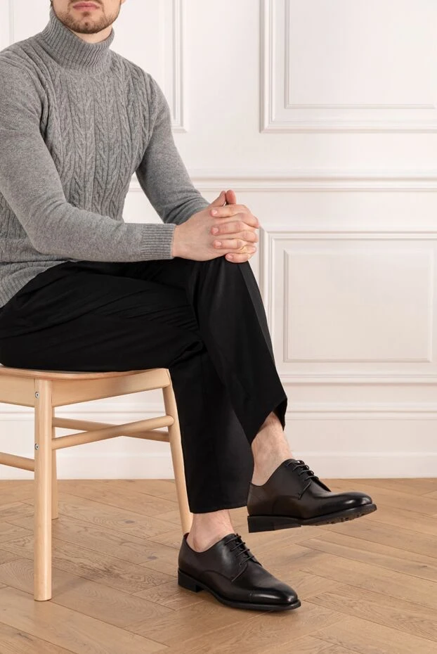 Barrett men's black leather shoes 184699 - photo 2