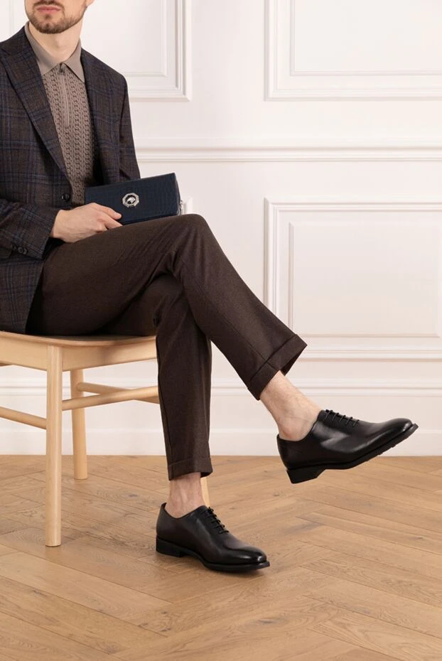 Barrett derby shoes for men in black from thin leather 184700 - photo 2