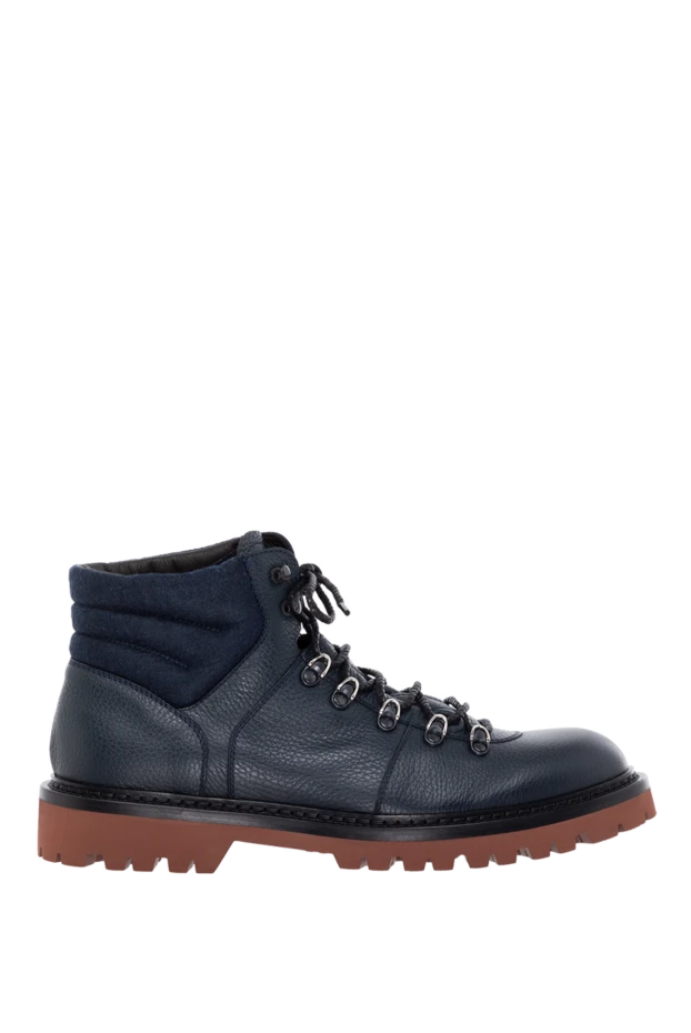 Ботинки мужские с тракторной подошвой из натуральной кожи - фото 1