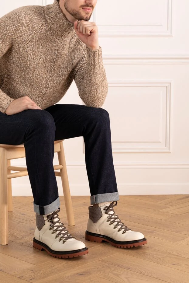 Barrett white men's boots made of grained calfskin 184702 - photo 3