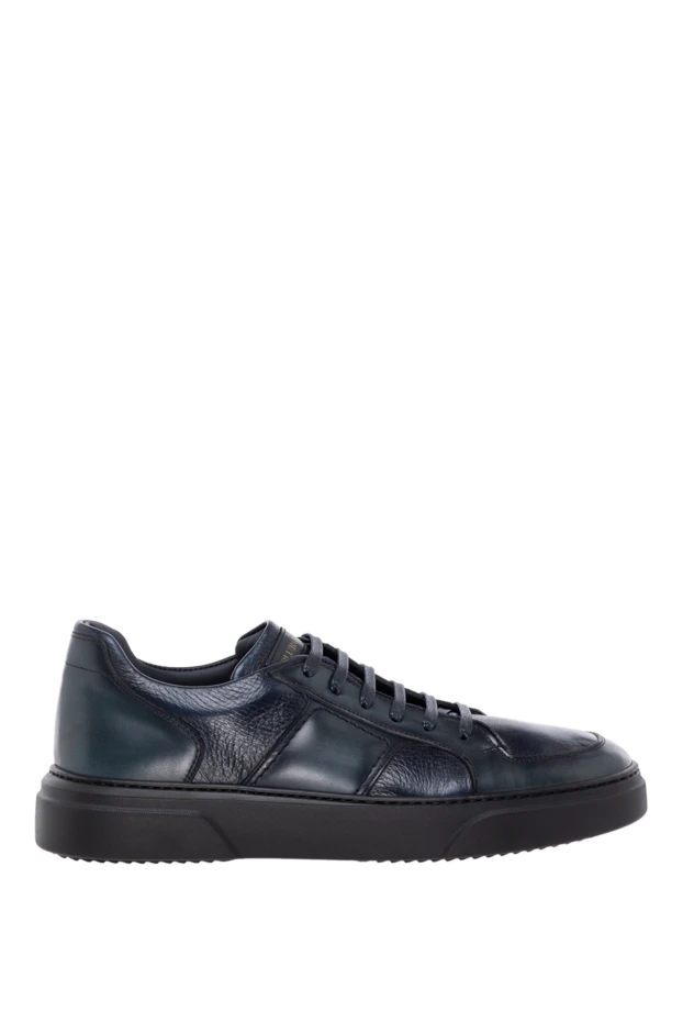 Barrett men's blue leather sneakers with fur 184704 - photo 1