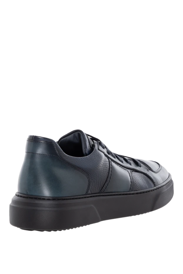 Barrett men's blue leather sneakers with fur 184704 - photo 3