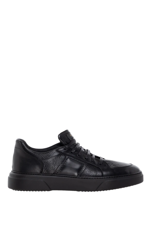 Barrett men's black leather sneakers with logo 184705 - photo 1