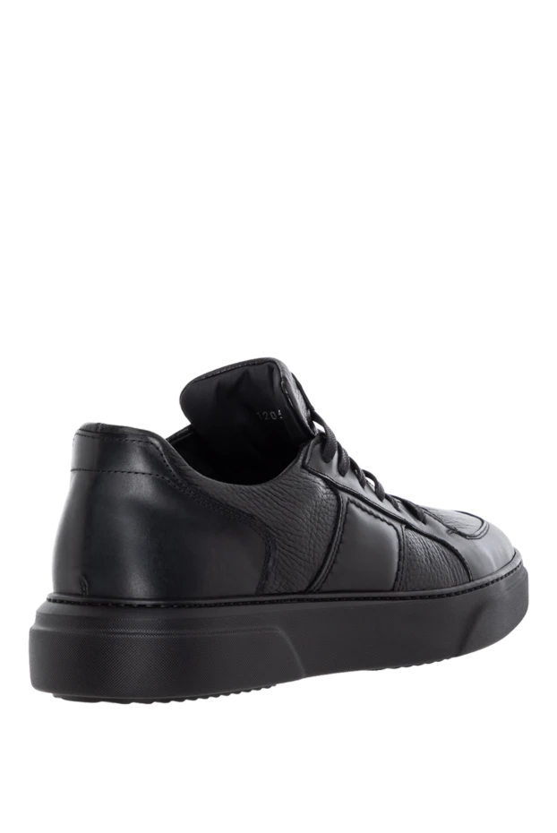 Barrett men's black leather sneakers with logo 184705 - photo 3