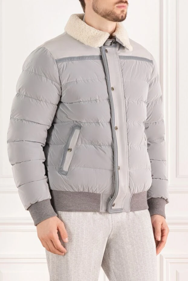 Moorer куртка мужская серая с меховым воротником 184723 - фото 3